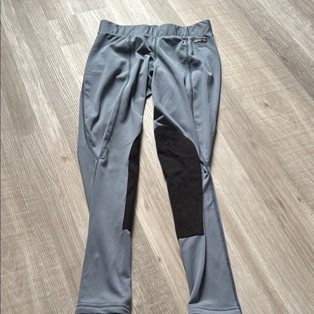 Gray/blue and Black riding breeches